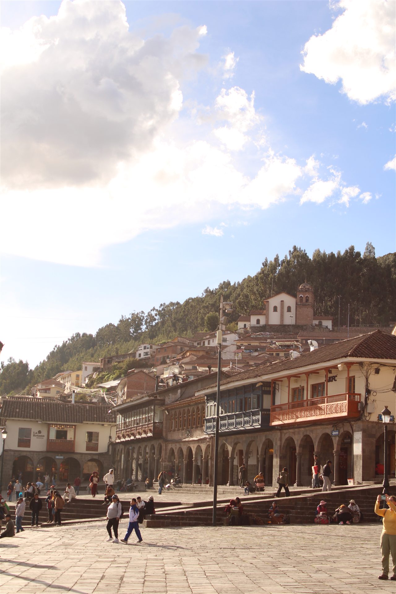 Cusco plaza and hillside neighborhood