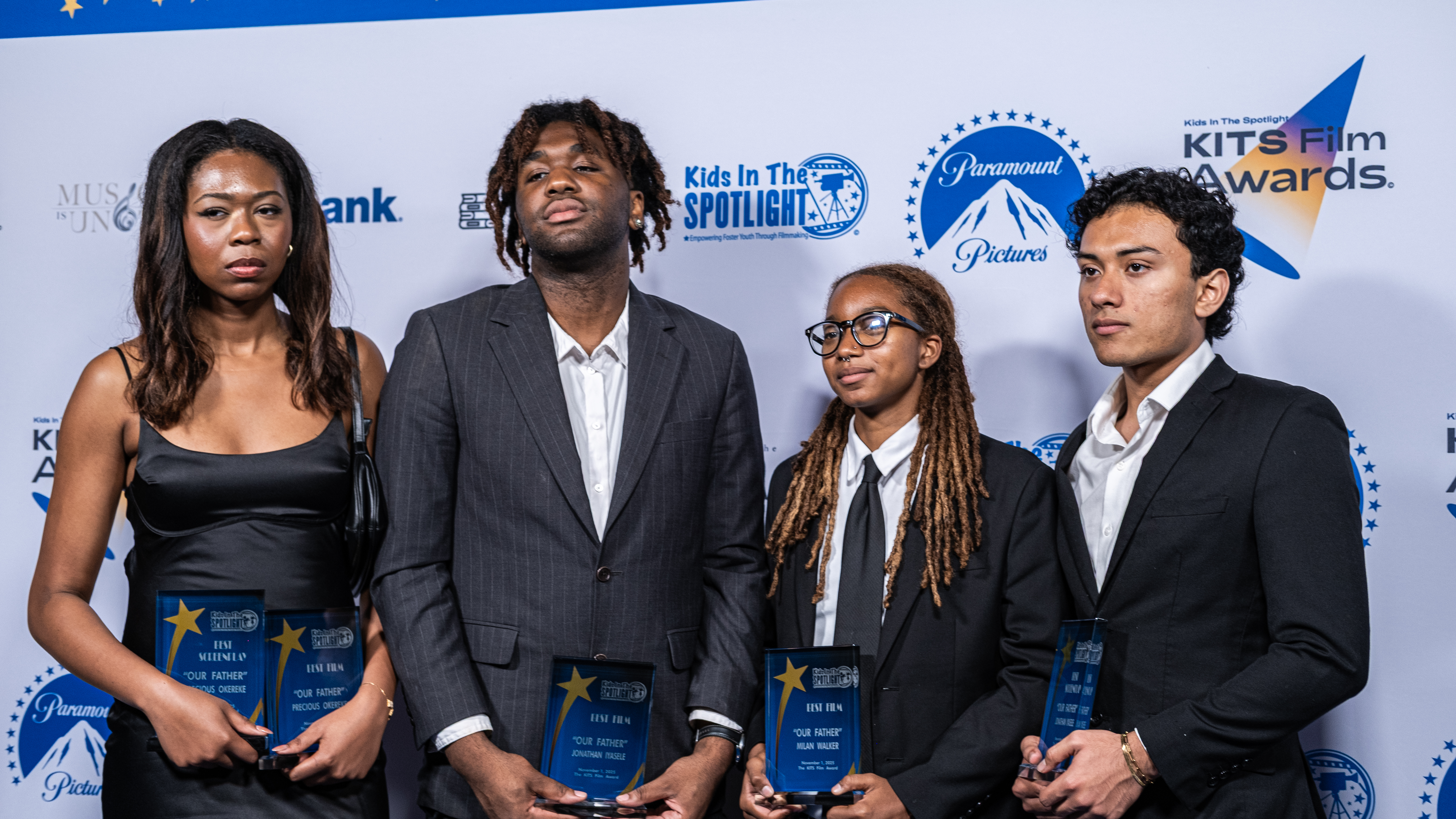 Damian and collaborators at the Kids in the Spotlight Film Awards at Paramount Pictures